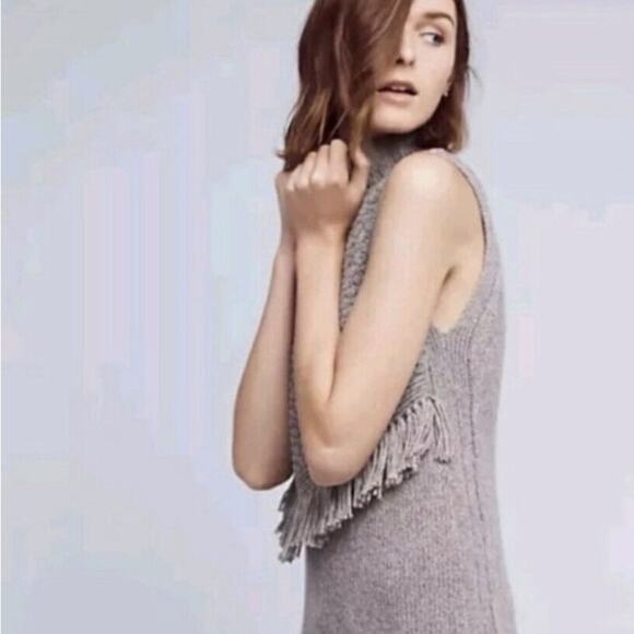 Morgan Carper Nomad gray wool blend turtleneck knee length sheath dress XS
 b24 - Picture 9 of 15